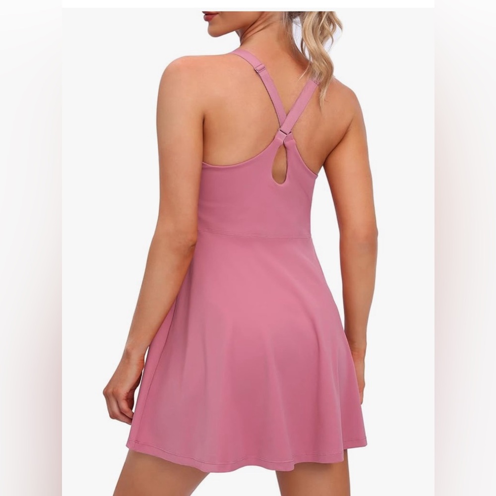Pink Sleeveless Halter Sundress